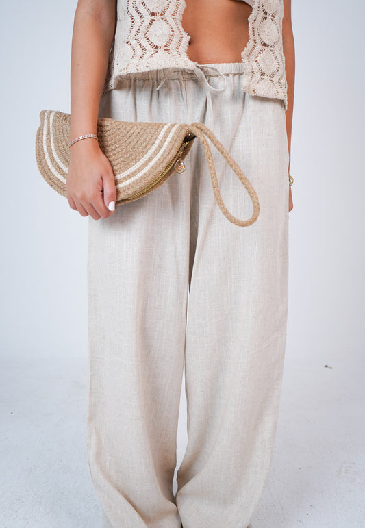 Beige Linen Pants
