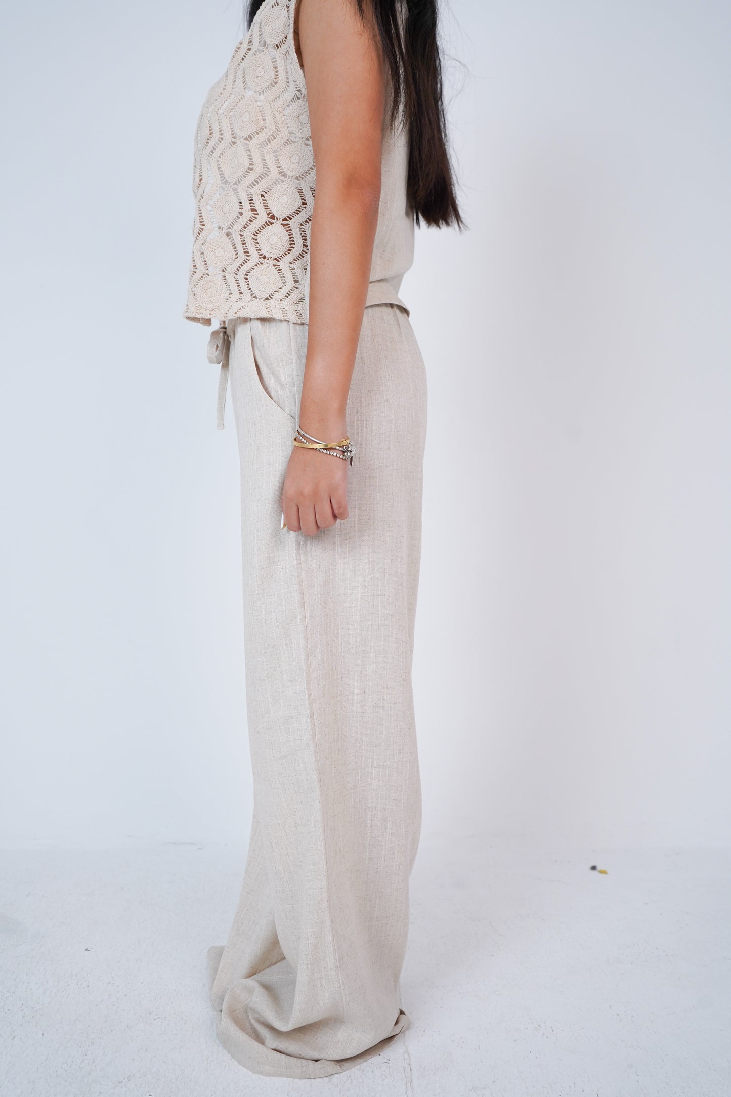 Beige Linen Pants
