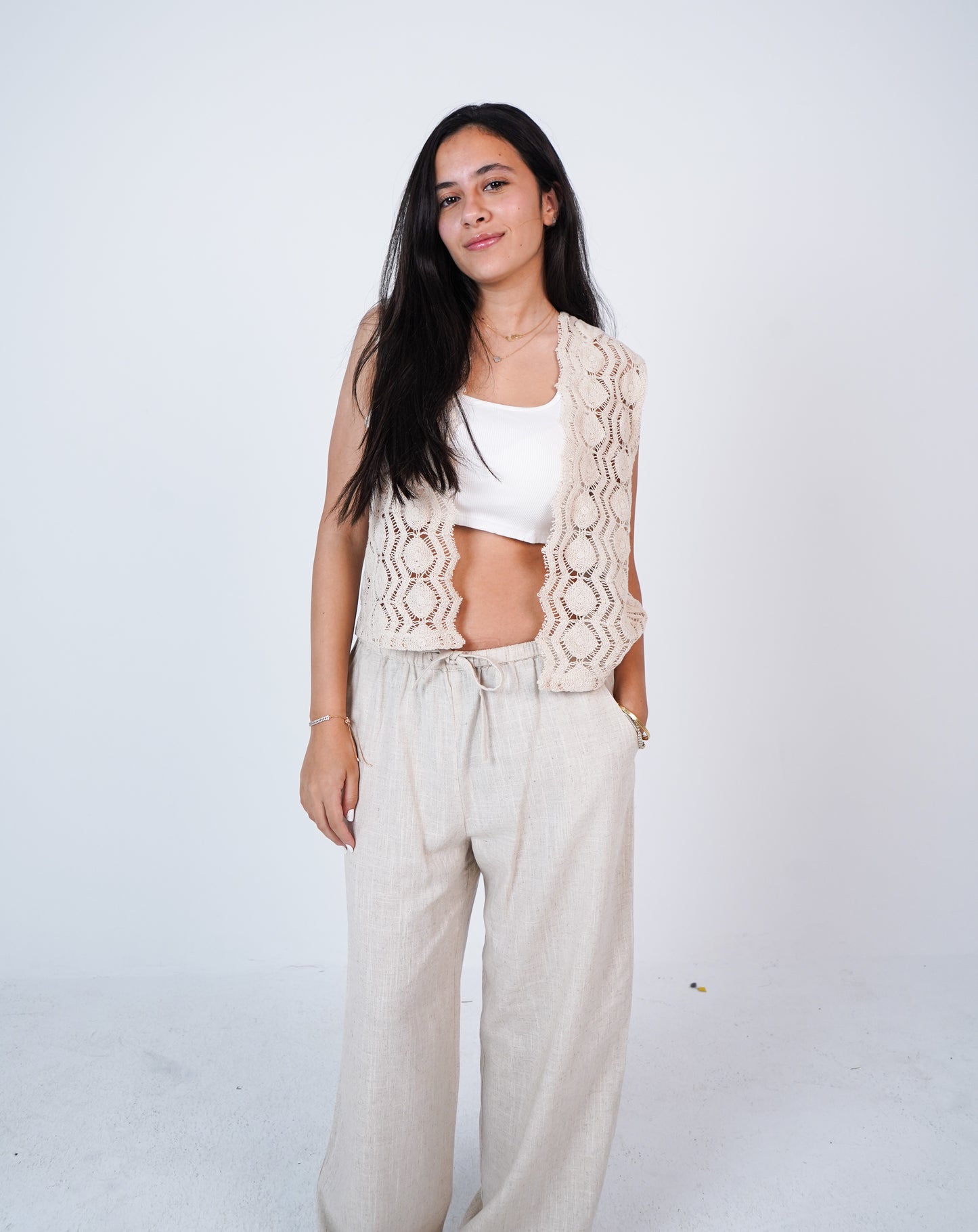 Beige Linen Pants