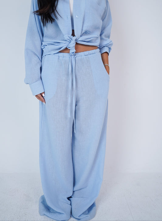 baby blue linen pants