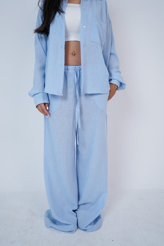 Baby blue linen shirt